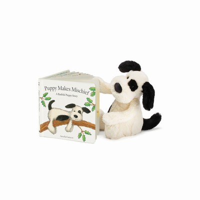 Jellycat Puppy Makes Mischief and Bashful Puppy Medium New Zealand | THZAP9546